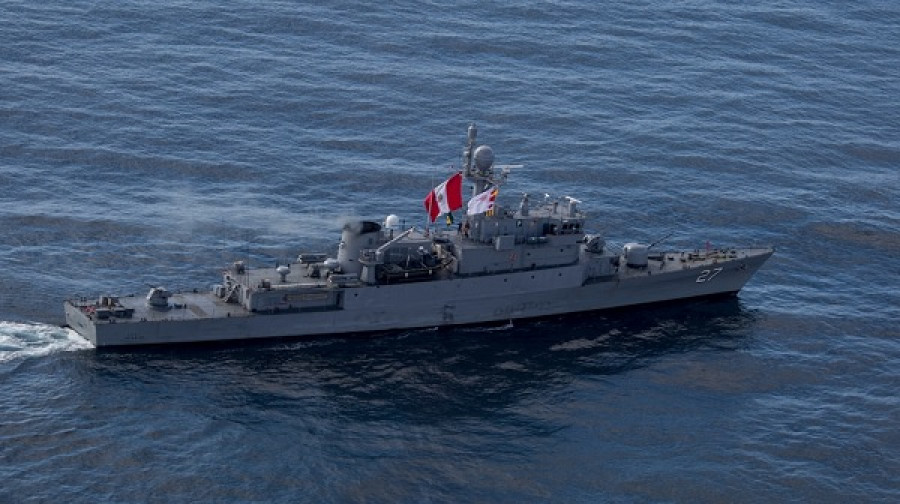 La corbeta CM-27 BAP Ferré en el ejercicio naval Unitas 2019, en las costas de Brasil. Foto Marines