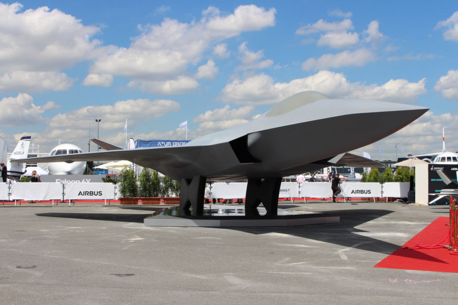 Maqueta del caza de combate de próxima generación del FCAS. Foto B. CarrascoInfodefensa.com