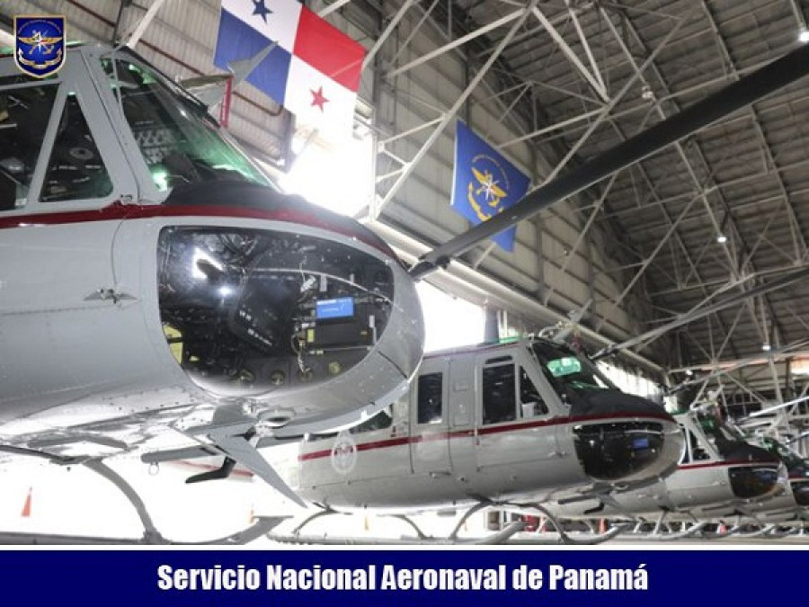 Lote de seis UH-1H donados a Panamá a mediados de 2019. Foto Servicio Nacional Aeronaval de Panamá