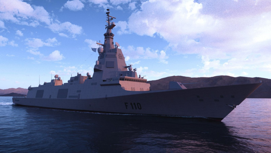 Recreación digital de la fragata F-110. Foto Navantia