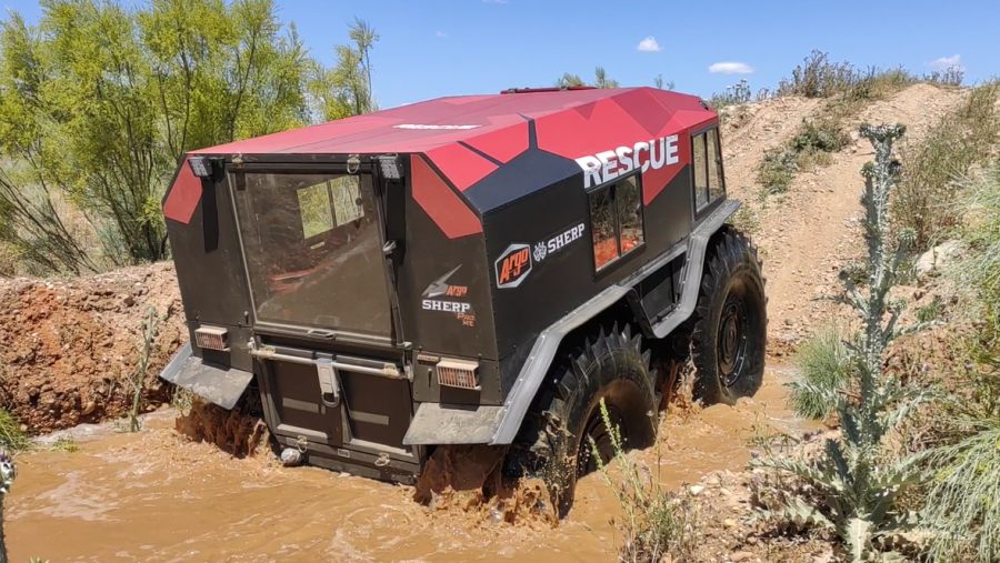 Demostración del vehículo Sherp. Foto Argo