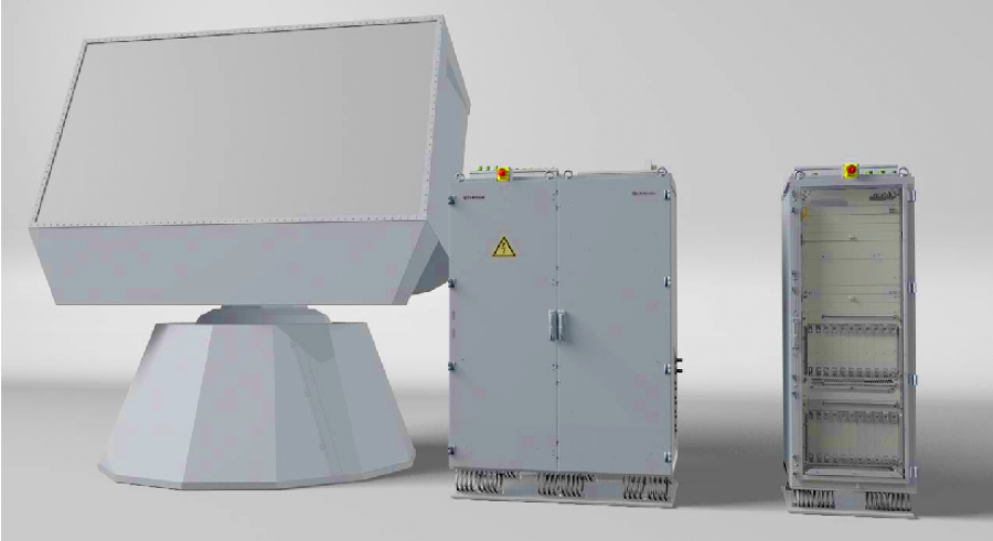 O radar escolhido, do tipo AESA 4D Hensoldt AG é da versão giratória.