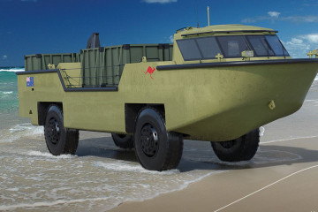 Aspecto del vehículo anfibio Platypus, propuesto por Navantia. Imagen Navantia