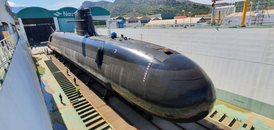 El submarino S81 Isaac Peral en el dique flotante. Foto Navantia