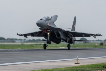 Hindustan Aeronautics Limited de India fabrica el SU-30MKI bajo licencia. Foto Indian Air Force
