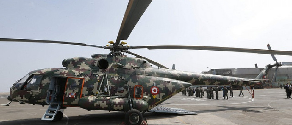 Helicóptero Mi-171Sh-P de la Aviación del Ejército peruano. Foto Ministerio de Defensa del Perú