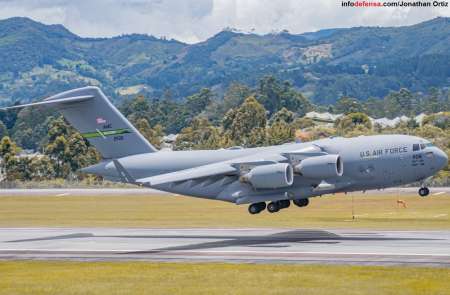 Avión C-17 en Colombia. Foto Infodefensa.com