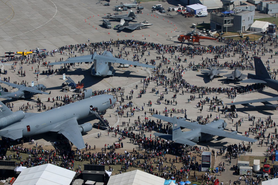 Fidae 2022 se realizará entre el 5 y el 10 de abril de 2022, al costado norte del aeropuerto Arturo Merino Benítez en Santiago. Foto Fidae