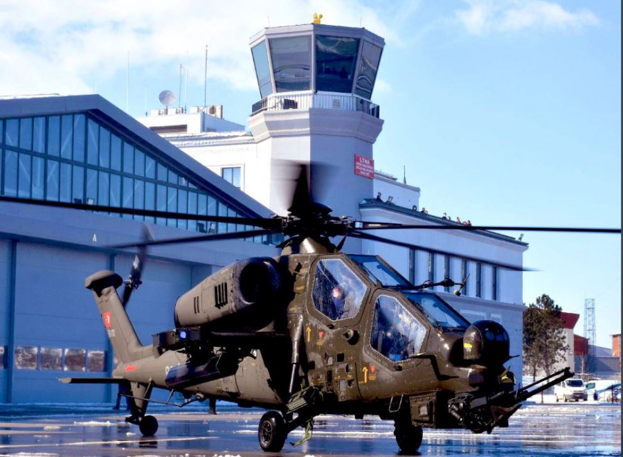 Helicóptero de ataque T129 Atak. Foto Süleyman Soylu  Twitter