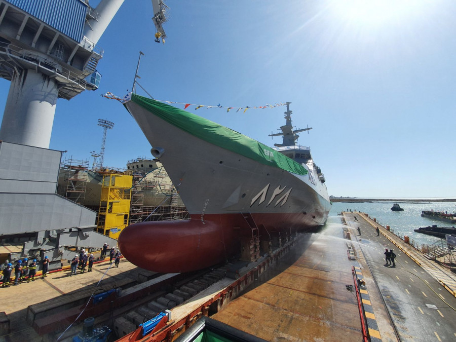 Botadura de la primera corbeta de Arabia Saudí. Foto Navantia