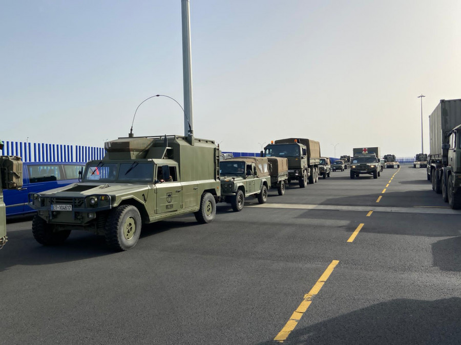 Vehículos participantes en el ejercicio. Foto Ejército de Tierra