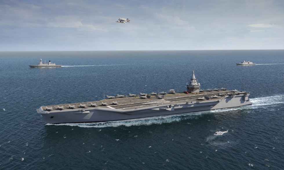 Aspecto del futuro portaaviones nuclear francés del programa PANG. Foto Naval Group