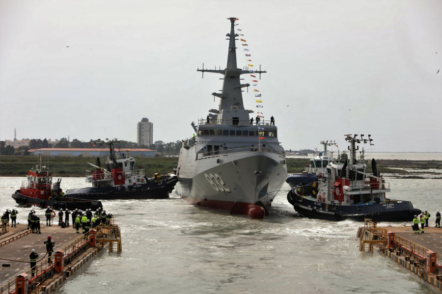 Botadura de la tercera corbeta de Arabia Saudí. Foto: Navantia