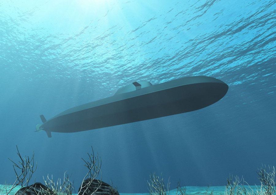 Recreación artística del futuro submarino U212CD. Foto: TKMS