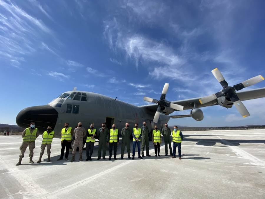 Llegada del primer C130 Hercules. Foto: Diputación de Soria
