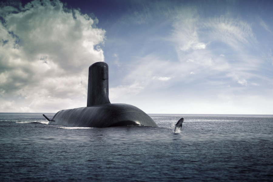 Recreación del aspecto que tendrá la clase Attack de submarinos australianos. Foto: Naval Group
