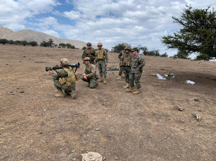 Entrenamiento del personal con el AT-4. Foto: Ejército de Chile