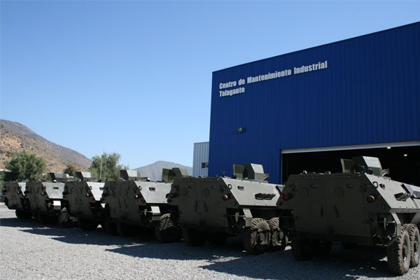 Carros Mowag Famae Piraña en instalaciones de Famae. Foto referencial: Famae