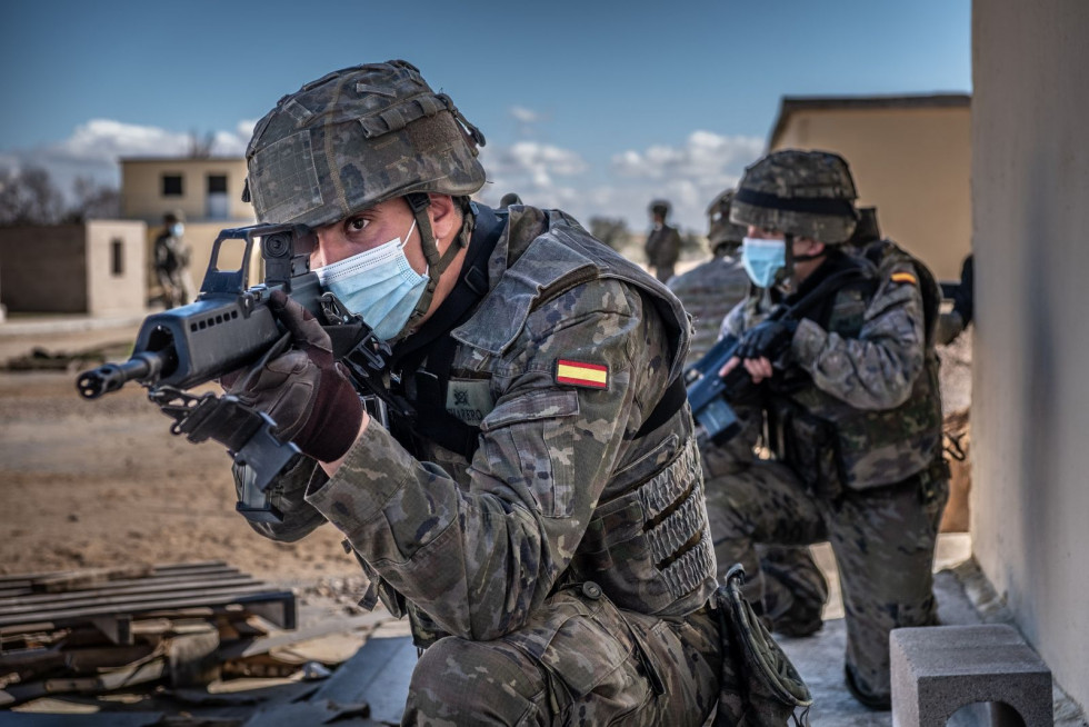 Militares del Ejército de Tierra en un ejercicio. Foto: Ministerio de Defensa
