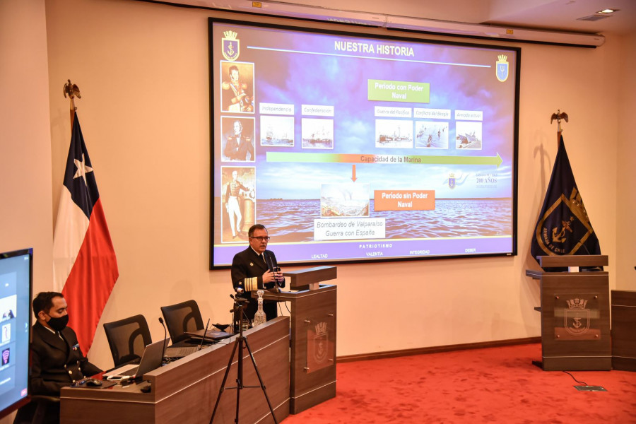 Ceremonia de lanzamiento del Programa de Formación Ciudadana en la Academia de Guerra Naval. Foto: Armada de Chile