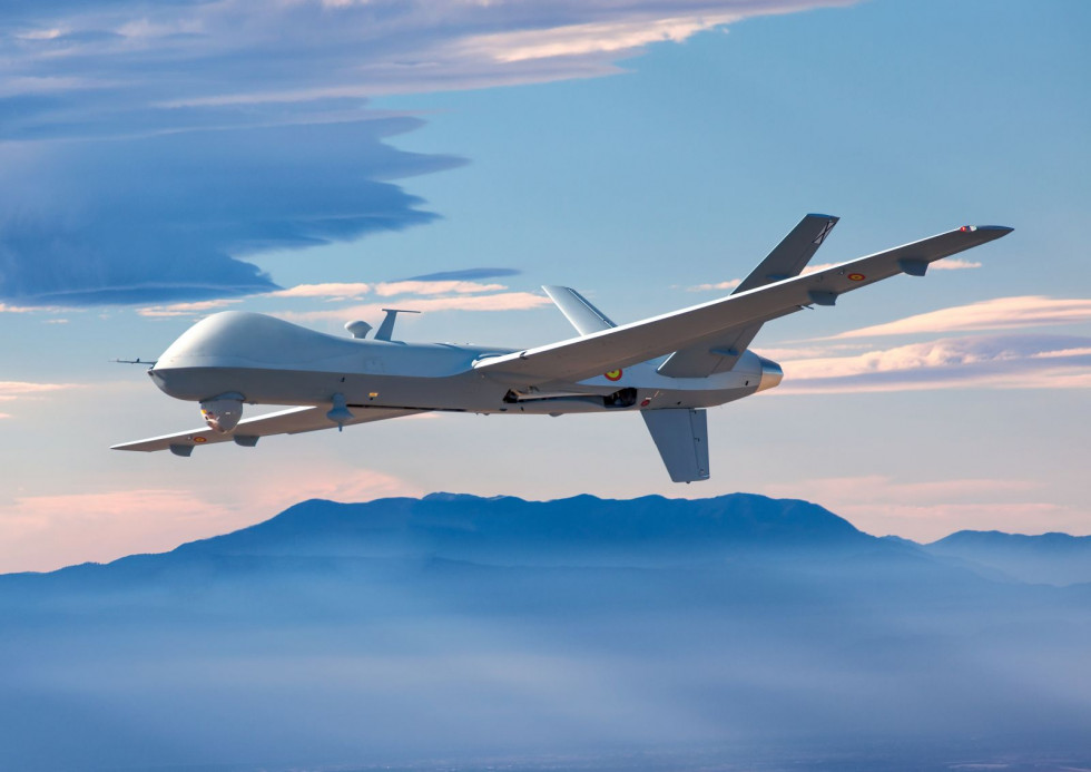 MQ-9 Predator-B en pleno vuelo. Foto: Ejército del Aire