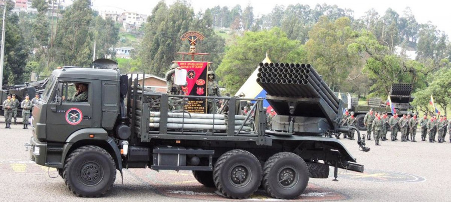 Vehículo militar Kamaz 43118 en BM-21 Grad. Foto Fuerzas Armadas del Ecuador