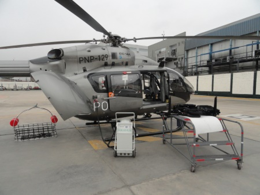 Helicóptero EC145 PNP-129 de la Aviación Policial del Perú. Foto: Peter Watson