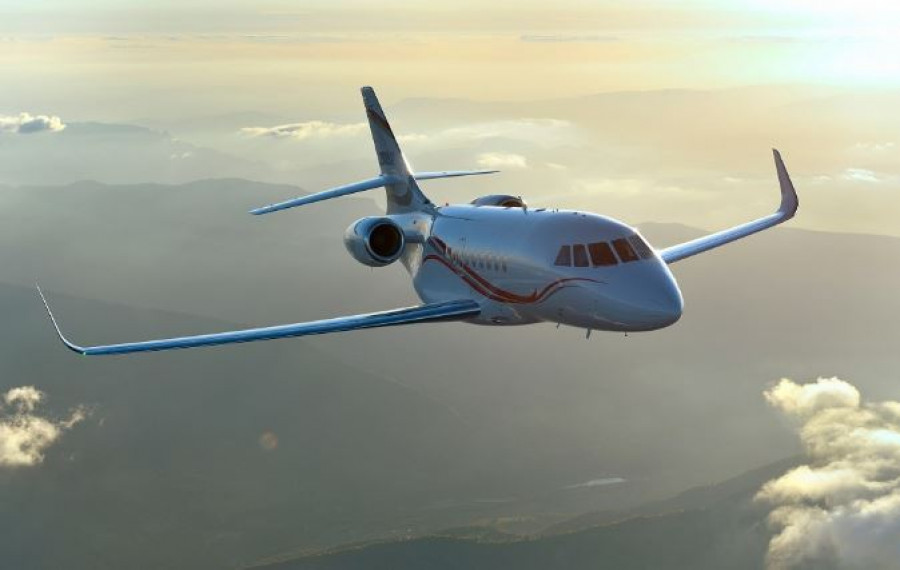 Avión Falcon 2000 LXS. Imagen: Dassault Avaition
