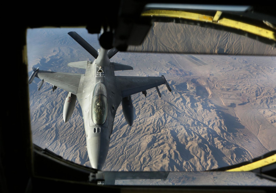 F-16 Block 50 del Grupo de Aviación N° 3 de la Iª Brigada Aérea. Foto: Ministerio de Defensa