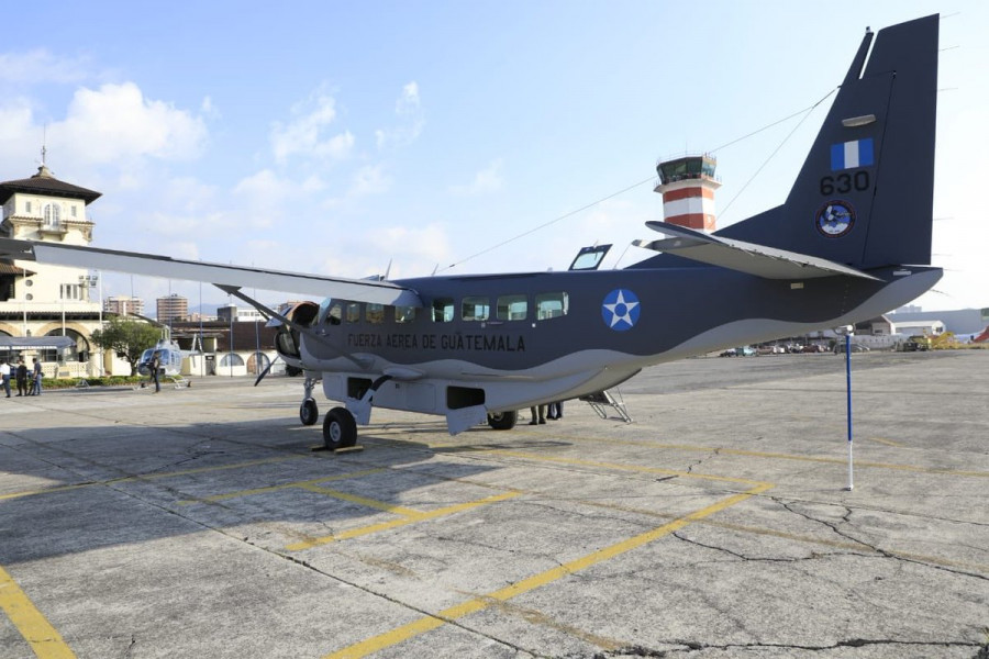 El nuevo Cessna C208EX Grand Caravan Medevac de la Fuerza Aérea Guatemalteca . Foto: Ministerio de Defensa de Guatemala.