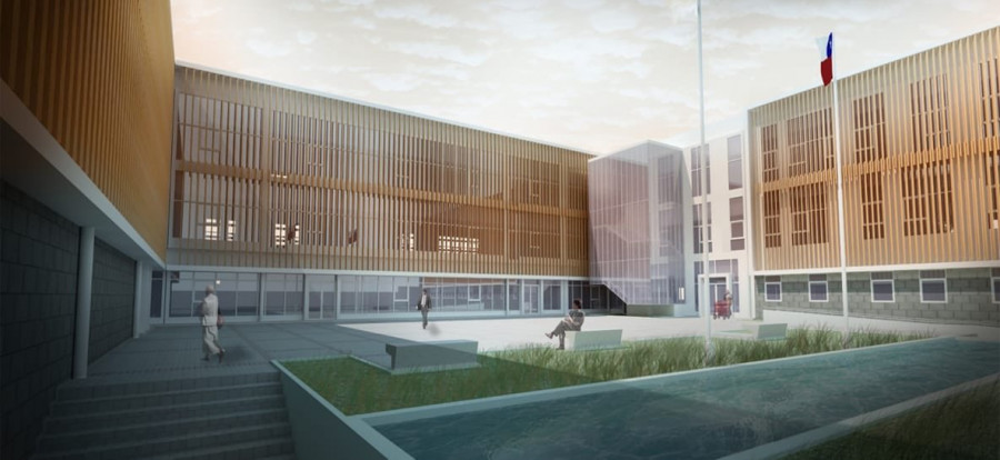 Imagen conceptual del nuevo cuartel PDI de Los Andes. Foto: Intendencia de Valparaíso
