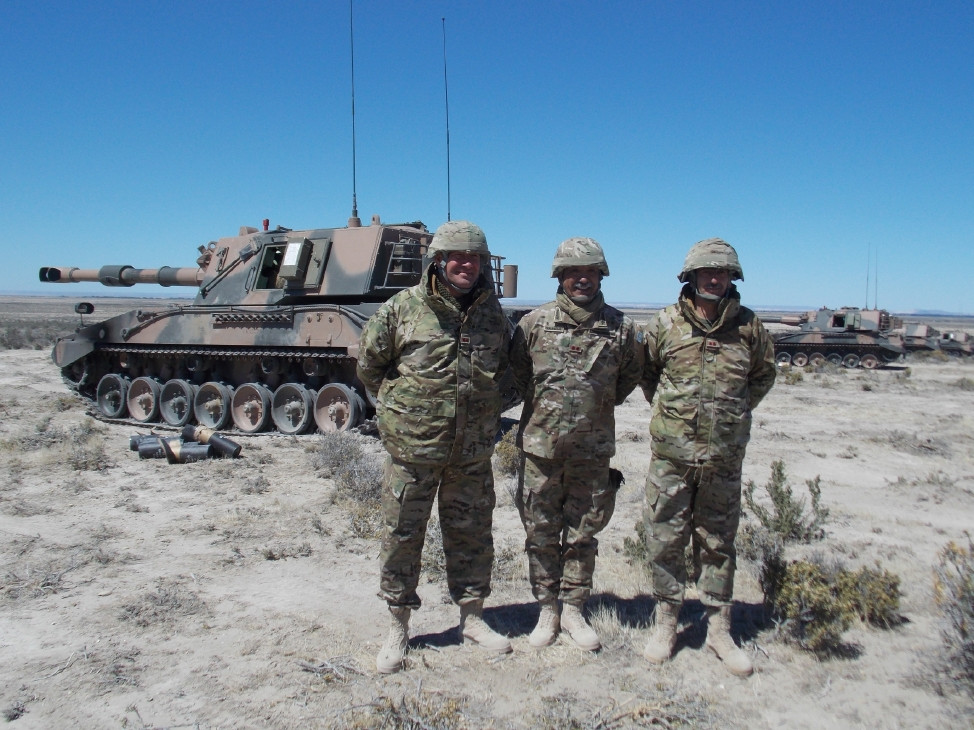 Efectivos del Ejército durante las últimas pruebas al Palmaria. Foto: Ejército Argentino