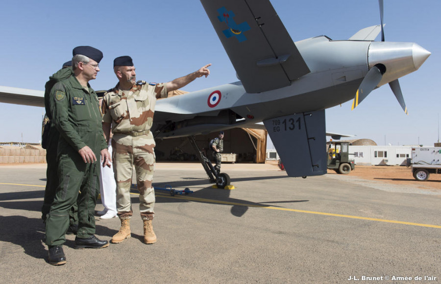 Reaper francés desplegado en el Sahel. Foto: Ministerio de Fuerzas Armadas de Francia