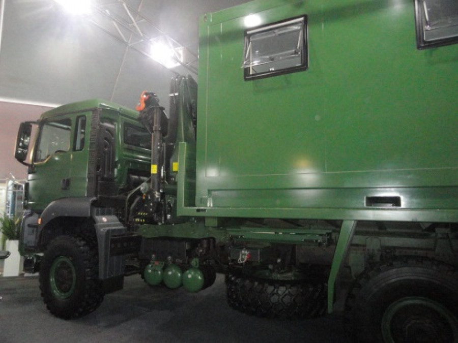 Camión taller Rheinmetall MAN del Ejército del Perú en exposición estática en Sitdef 2017. Foto: Peter Watson