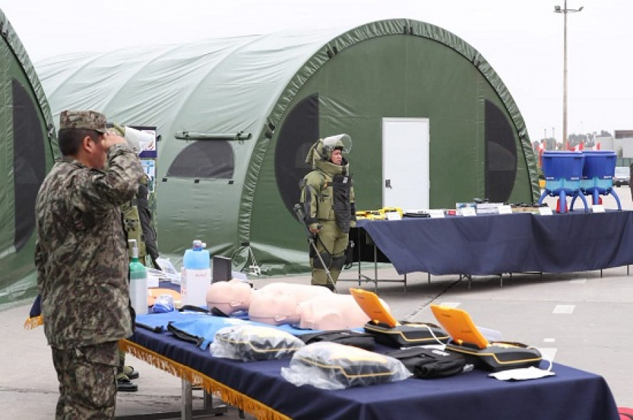 Equipos, materiales y herramientas de desminado humanitario donadas por Alemania. Foto: Ministerio de Defensa del Perú