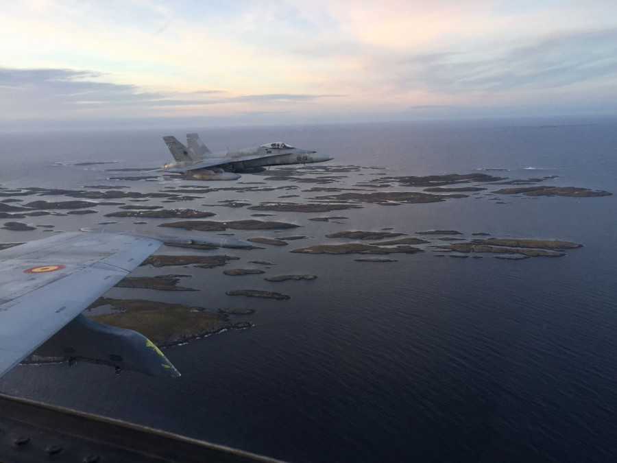 F-18 en el ejercicio aire-aire Dardo. Foto: Ejército del Aire