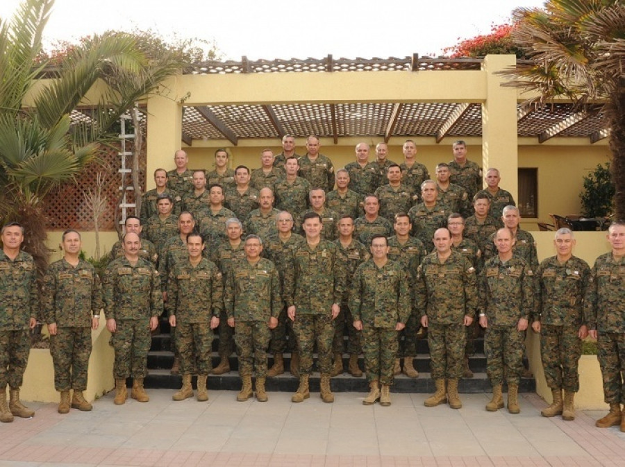 El general Martínez con ios generales del Alto Mando 2018. Foto: Ejército de Chile