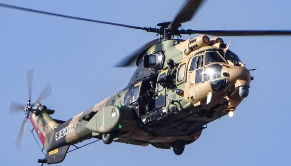 Helicóptero Airbus AS532 ALe Cougar de la Brigada de Aviación Ejército. Foto: Pablo Contreras.