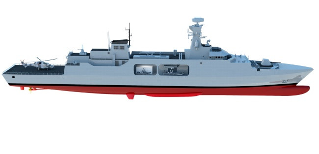 Maqueta digital de la fragata Tiipo 31e Leander. Foto: Cammel Laird