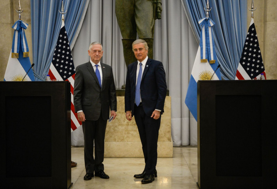 James Mattis y el ministro de Defensa argentino, Oscar Aguad. Foto: Ministerio de Defensa