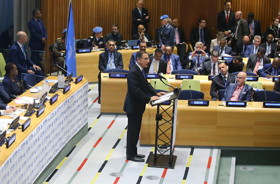 El presidente Martín Vizcarra en la 73° sesión de la Asamblea General de la ONU. Foto: Presidencia del Perú.