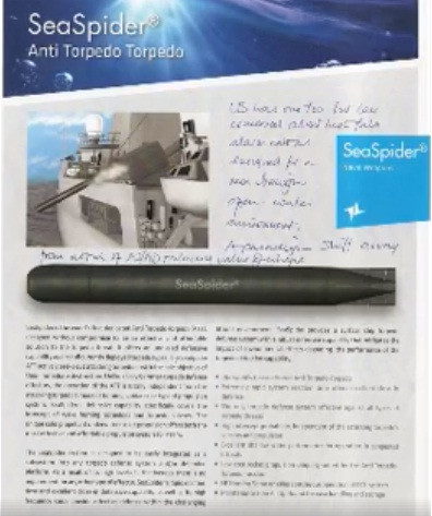 Nuevas tecnologías de controlnegación del mar, el torpedo anti-torpedo Sea Spider. Foto: Marina de Guerra del Perú