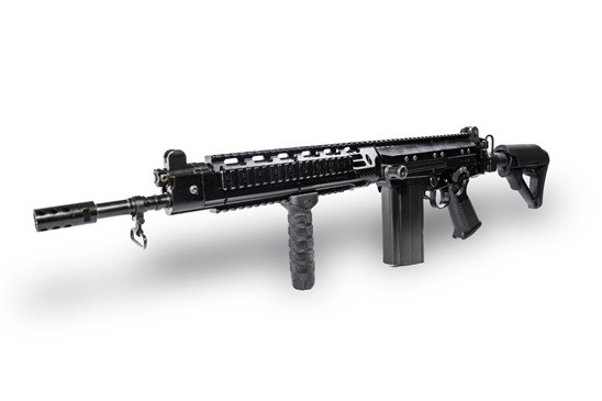 Un fusil FAL modernizado. Foto: Fabricaciones Militares