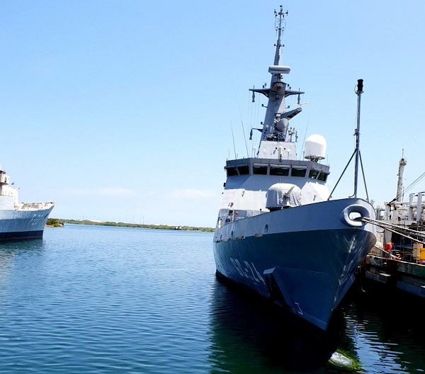 El buque patrullero Comandante Eterno Hugo Chávez´ anclado en el muelle de Dianca. Foto: Diques y Astilleros Nacionales C.A.