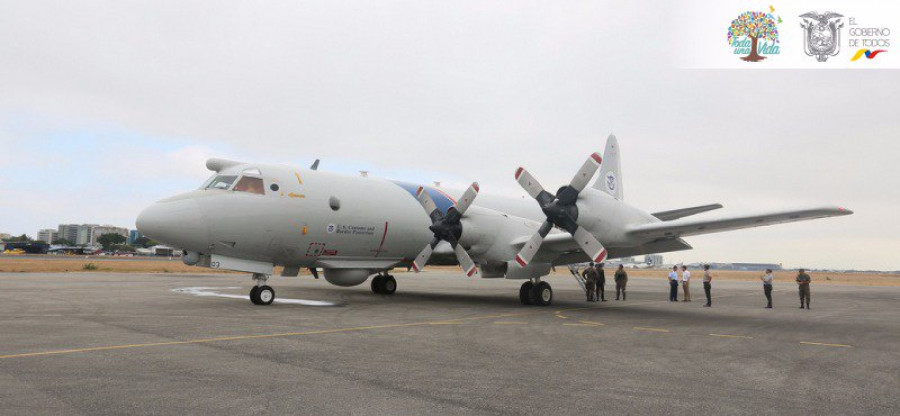 El P-3 en Ecuador. Foto Ministerio de la Defensa del Ecuador.