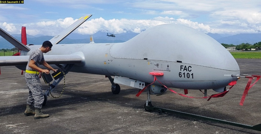 UAV Elbit Hermes 900 de la Fuerza Aérea Colombiana. Foto: Erich Saumeth.