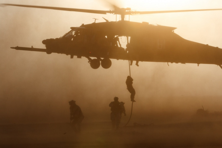 Operación helitransportada de efectivos estadounidenses efectuada durante el ejercicio Estrella Austral 2016. Foto: US Army