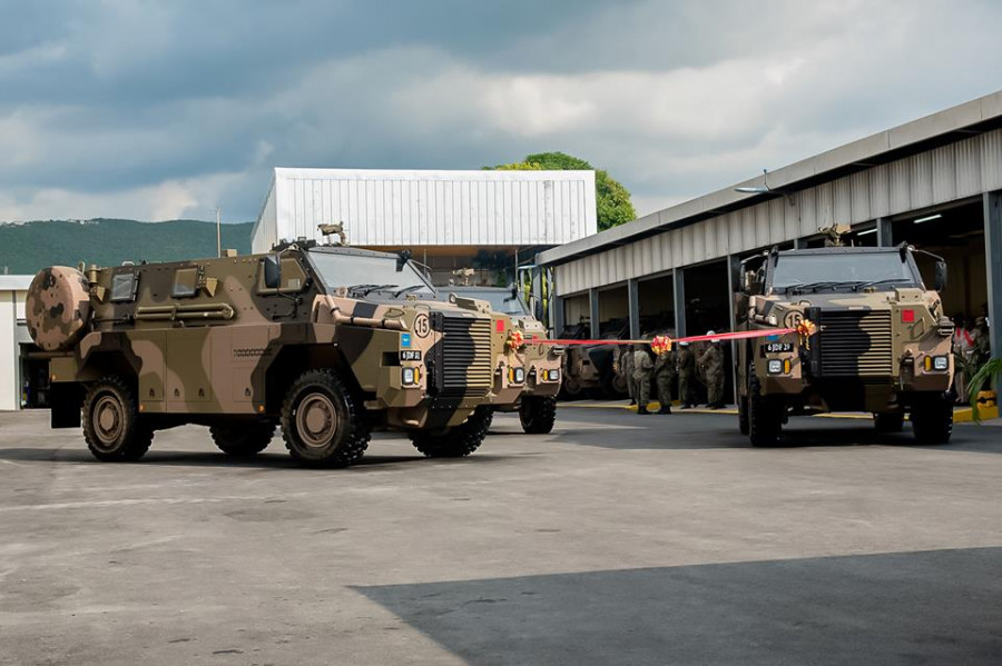 Vehículos blindados 4x4 Bushmaster de la Fuerza de Defensa de Jamaica. Foto: Jamaica Defence Force