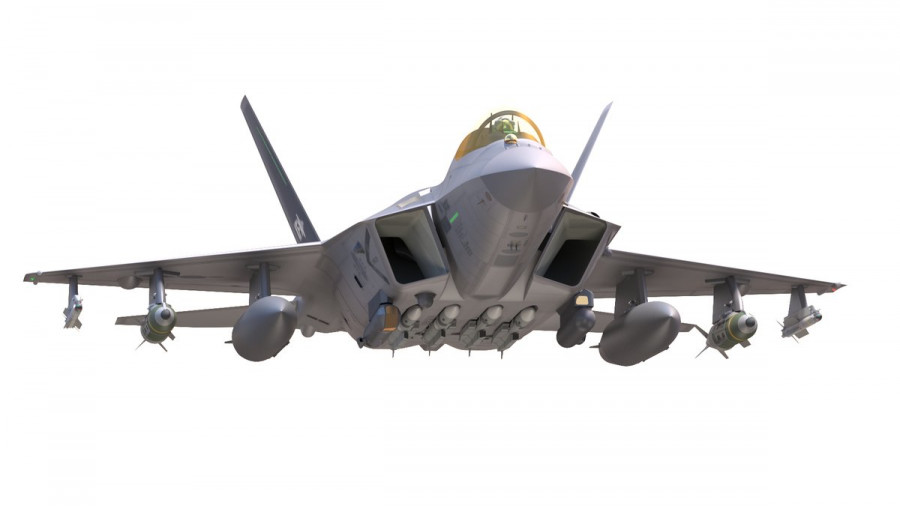 Diseño experimental del avión de combate de quinta generación KAI KF-X. Imagen: KAI