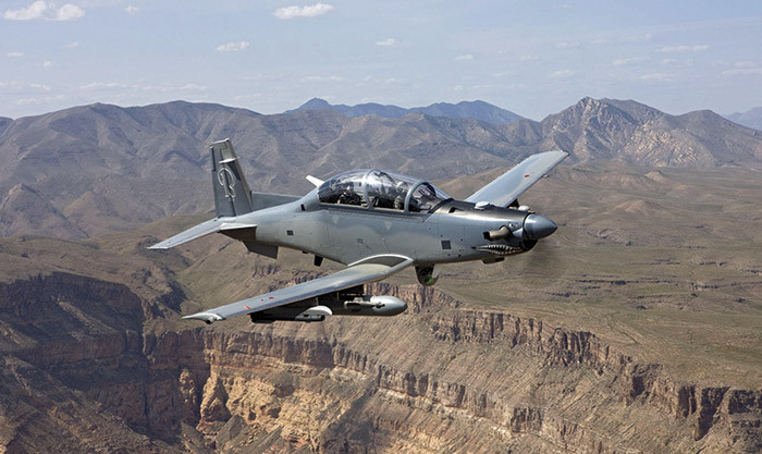 Avion de ataque ligero AT6. Foto: Textron Aviation